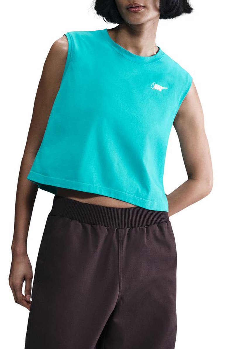 Nike Sportswear Club Crop Tank, Main, color, Dusty Cactus