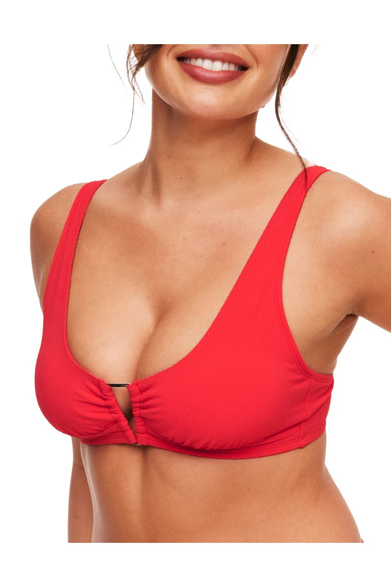 Coraline Swimwear Contour Bustier Top, Alternate, color, Dark orange