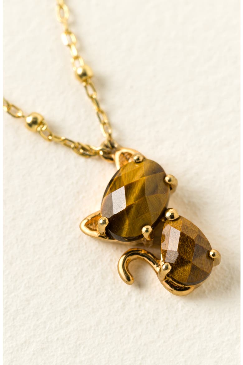 Faceted Feline Cat Necklace by Gratinsta LLC, Alternate, color, Multi