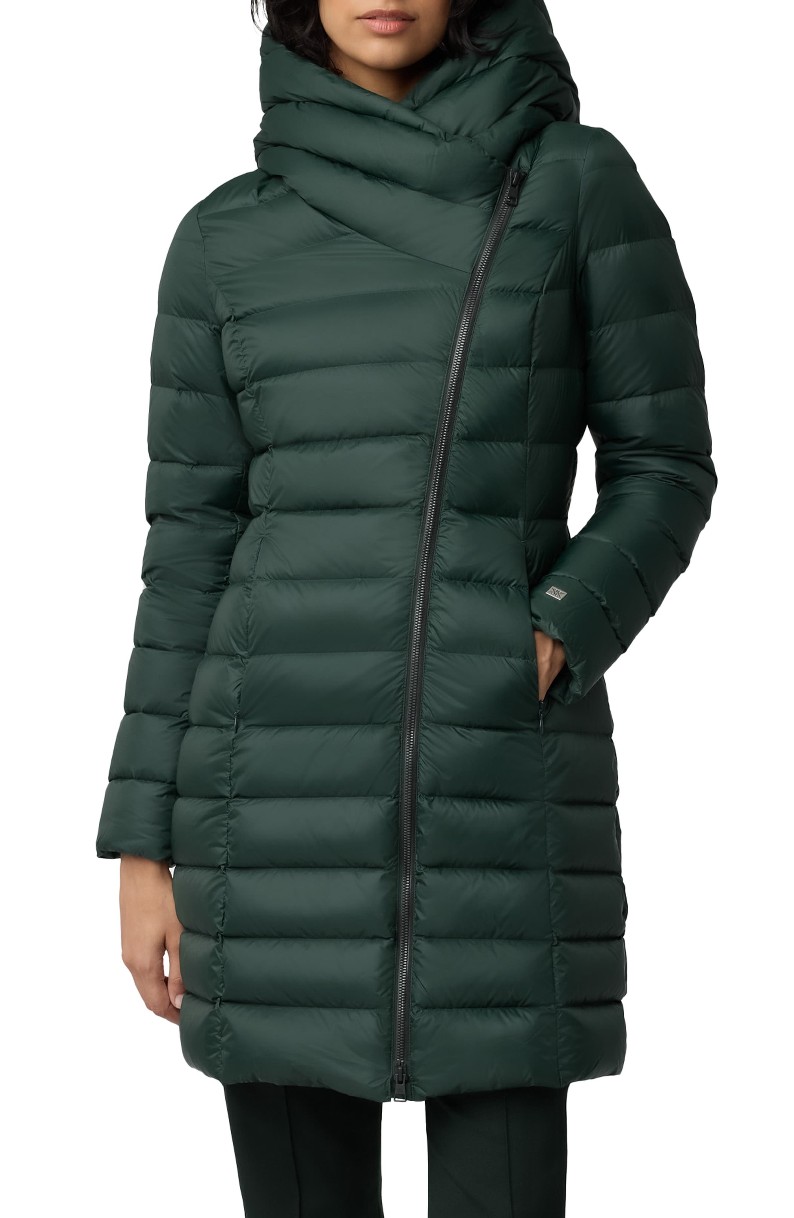 Soia & Kyo Karelle Water Repellent 700 Fill Power Down Puffer Coat in Evergreen 