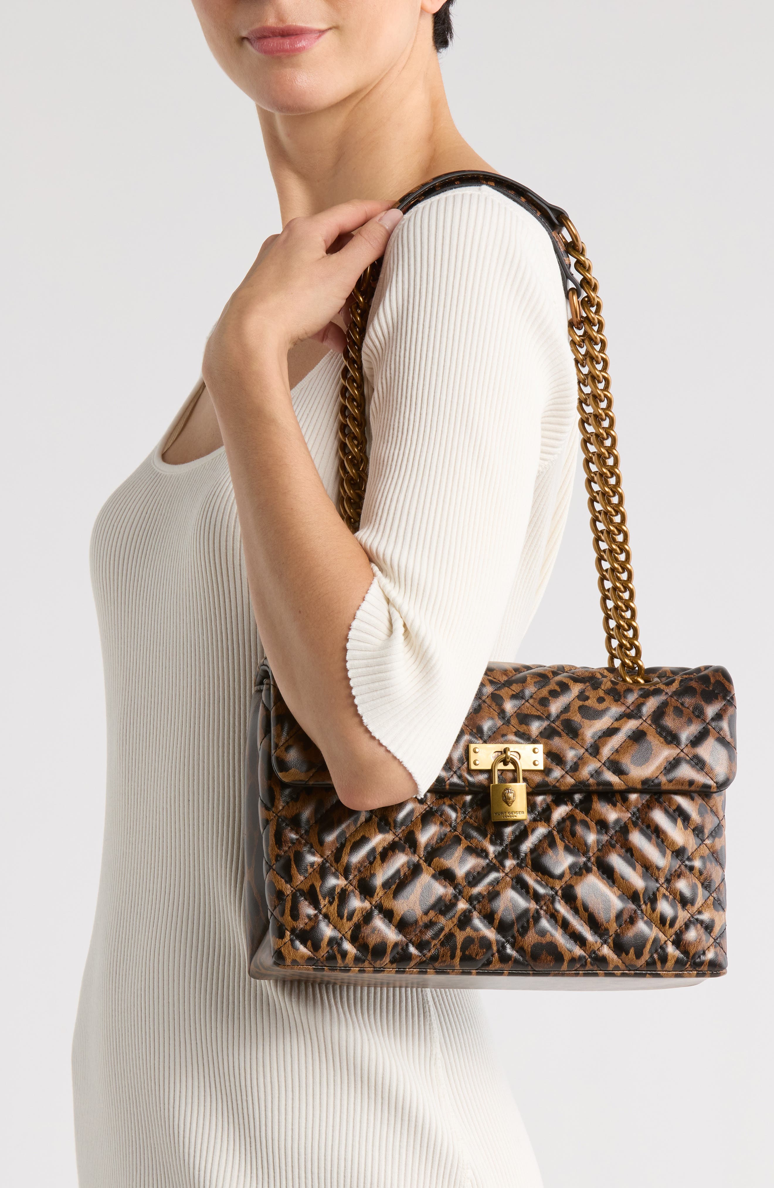 Kurt Geiger London Brixton Shoulder Bag, Alternate, color, Open Brown