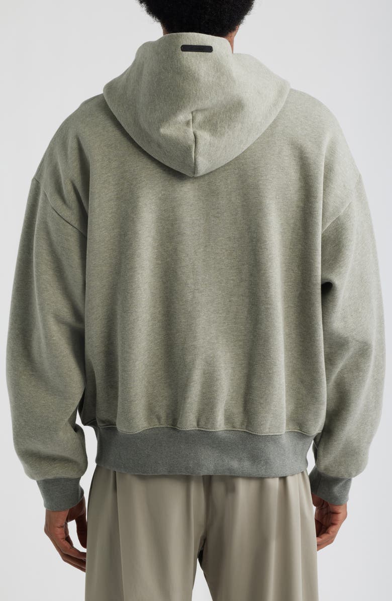 Fear of God Essentials Signature Classic Fit Zip Hoodie, Alternate, color, Concrete/Dark Concrete Heather