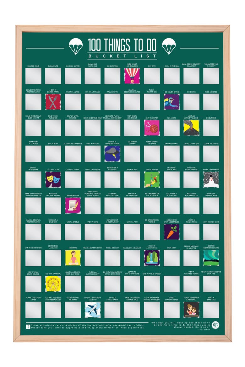 100 Things to Do Bucket List Scratch Off Poster Book, Main, color, NO COLOR