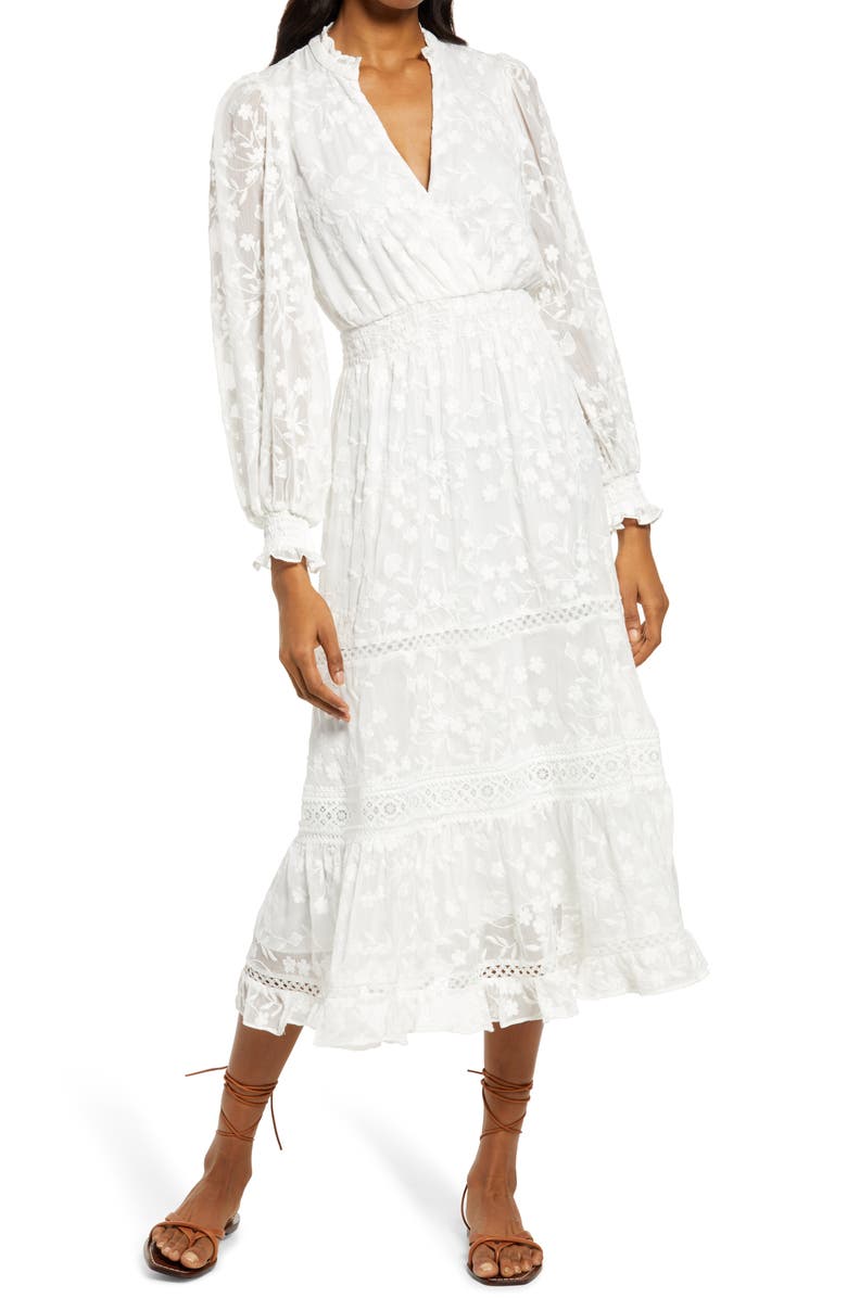 Ever New Hillary Floral Embroidered Midi Dress, Main, color, 