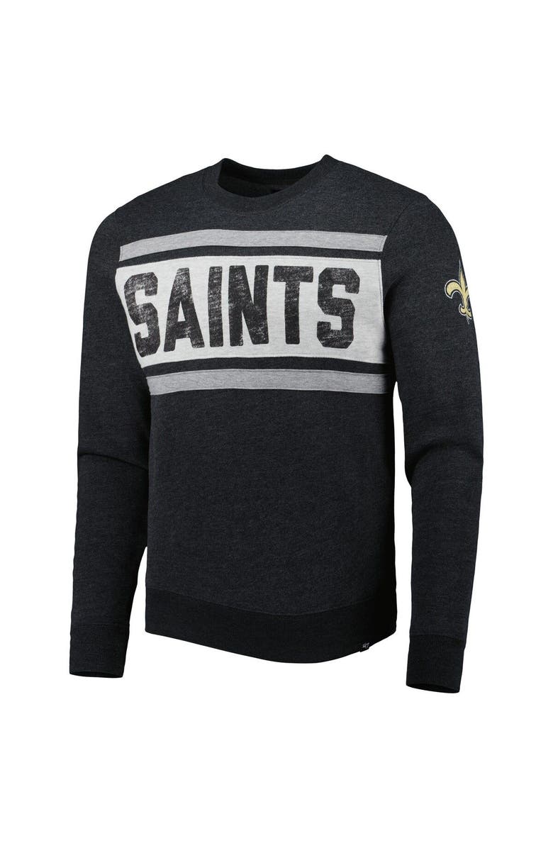 '47 Men's '47 Heathered Black New Orleans Saints Bypass Tribeca Pullover Sweatshirt, Alternate, color, Black