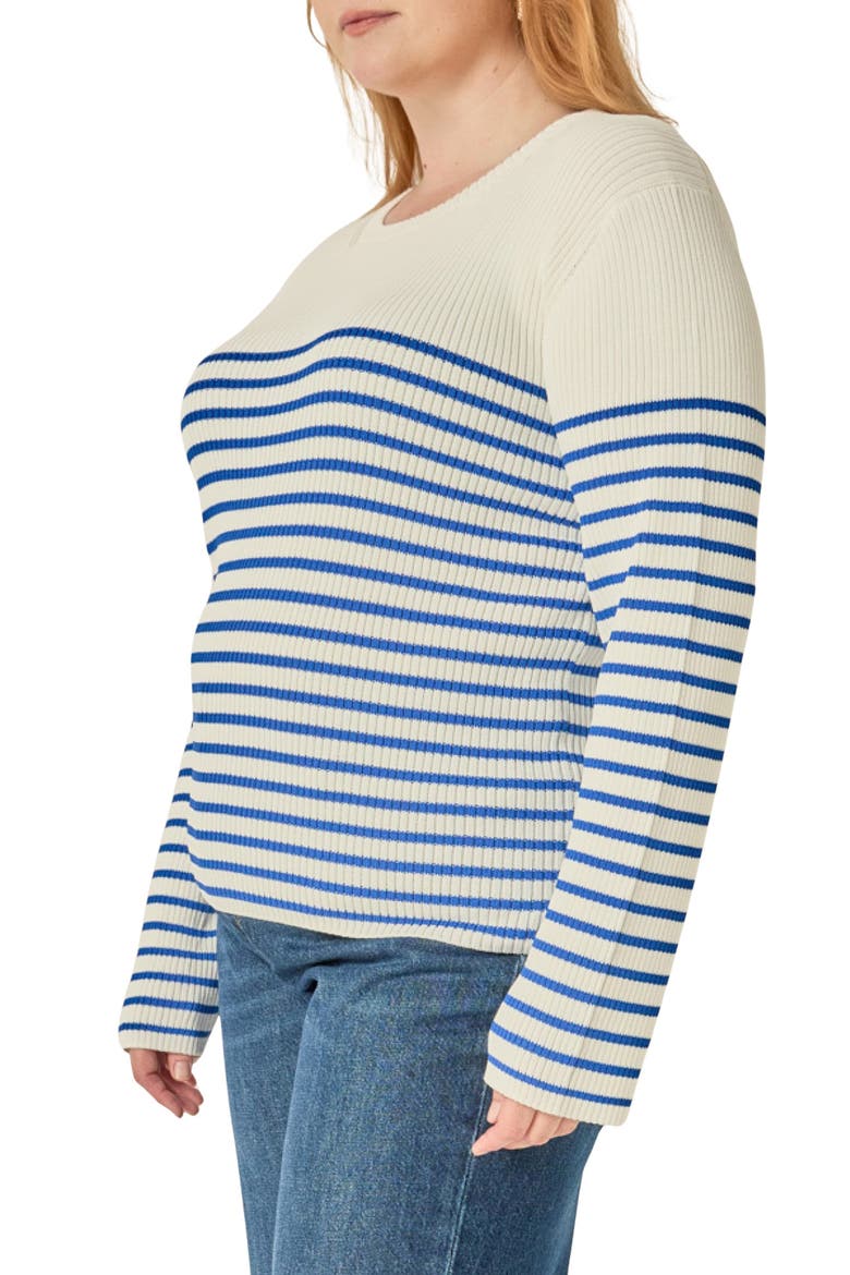 Stripe Sweater, Alternate, color, WHITE/ BLUE