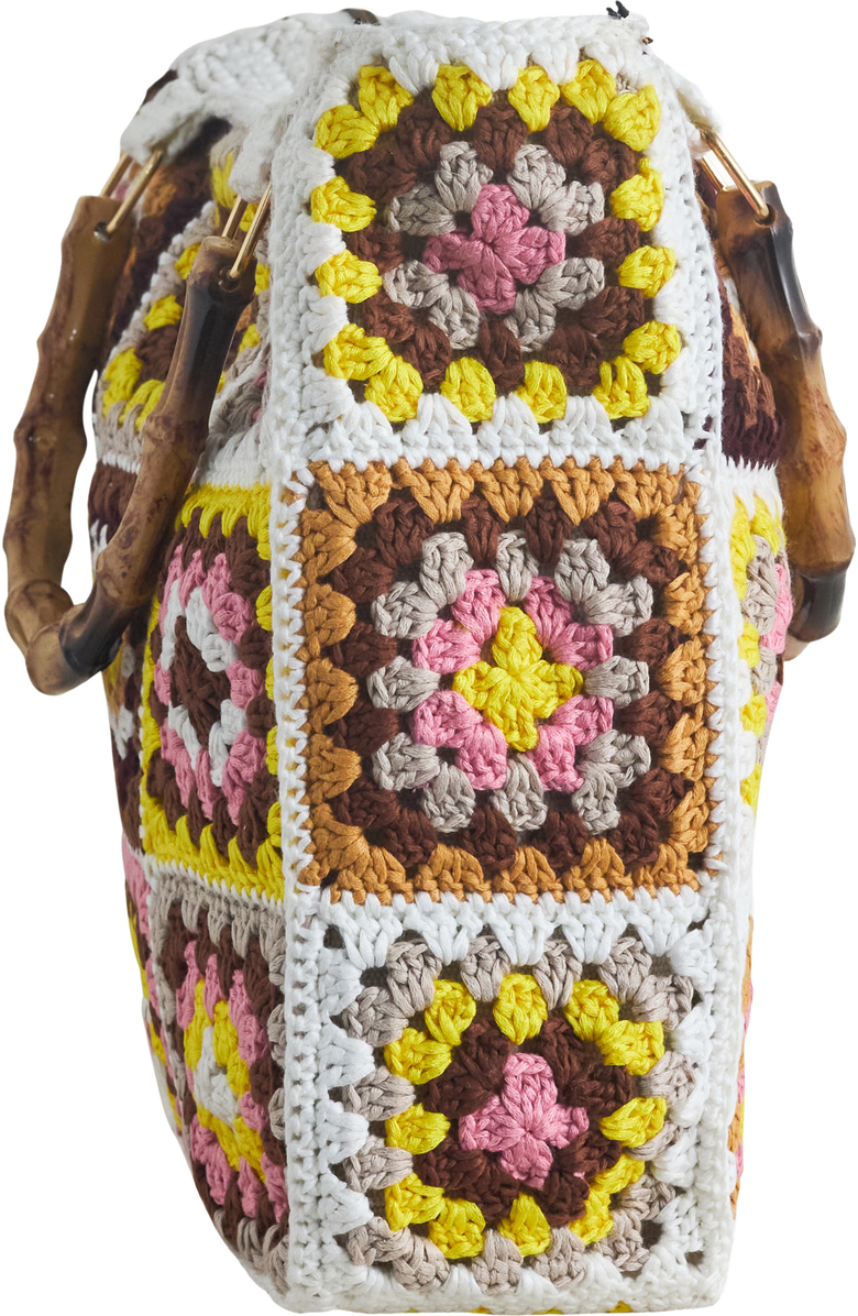 Solomon & Sage Granny Square Crochet Tote Bag, Alternate, color, Brown
