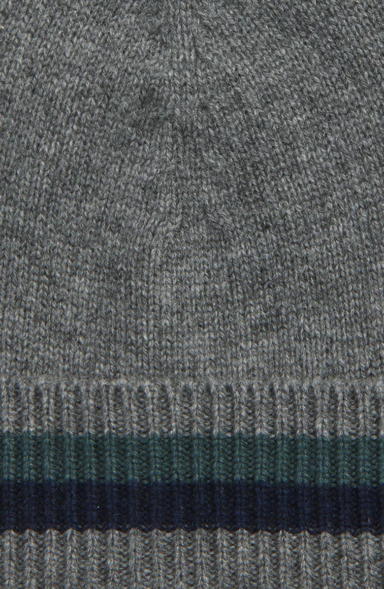 Robert Barakett Stripe Cuff Cashmere Beanie, Alternate, color, Grey