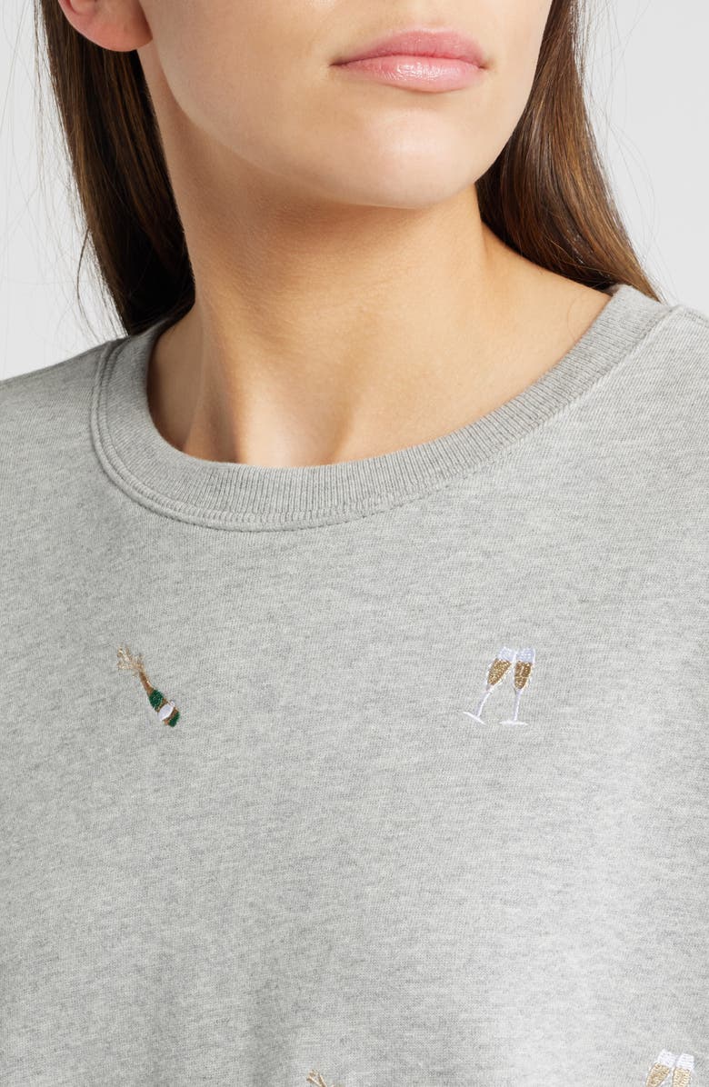 Rails Varsity Cheers Embroidered Cotton Graphic Sweatshirt, Alternate, color, Champagne Embroidery