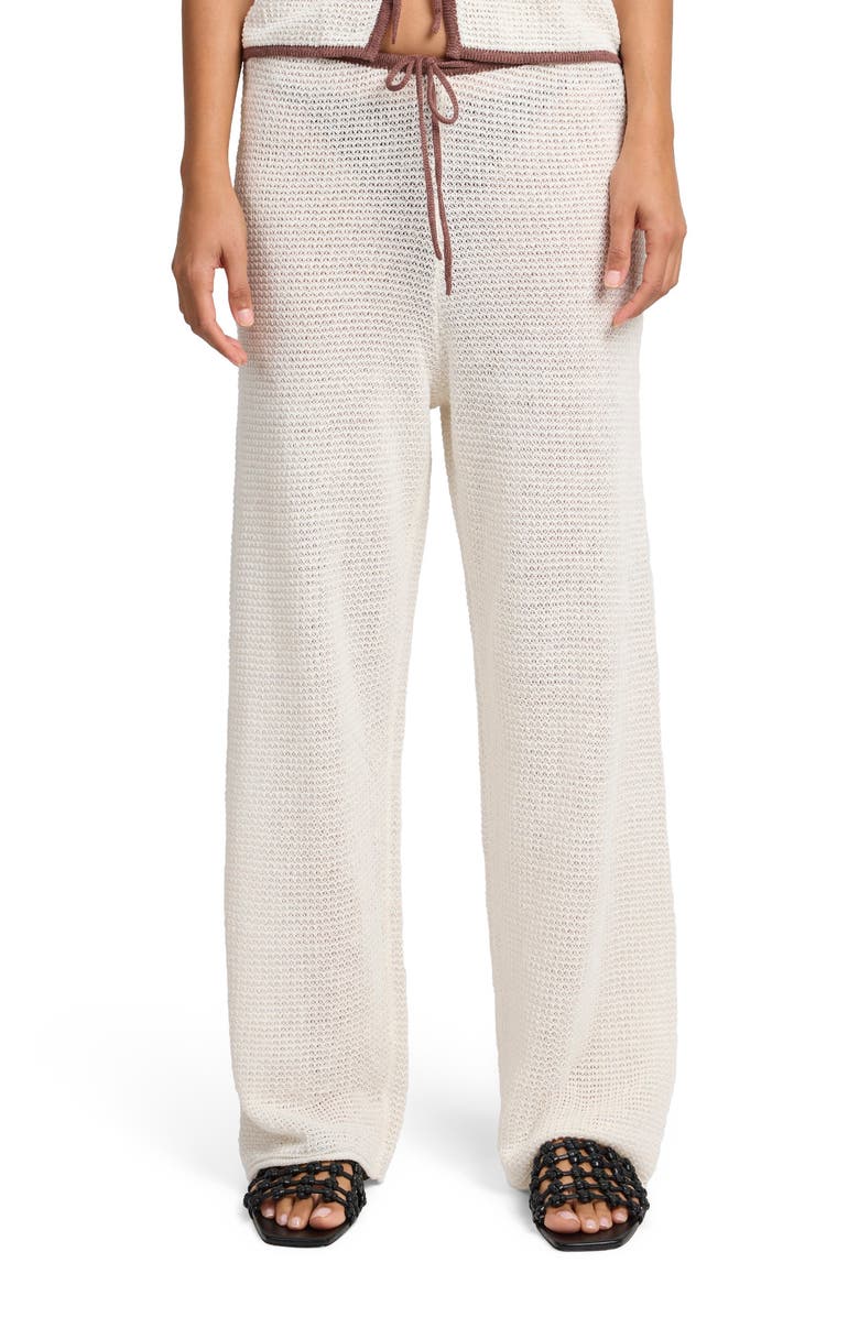 Onia Linen Knit Drawstring Pant, Alternate, color, Egret/Cppuccino