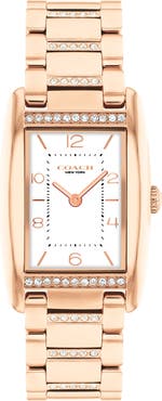 COACH Reese Crystal Rectangular Bracelet Watch, 24mm