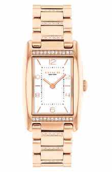 COACH Reese Crystal Rectangular Bracelet Watch, 24mm