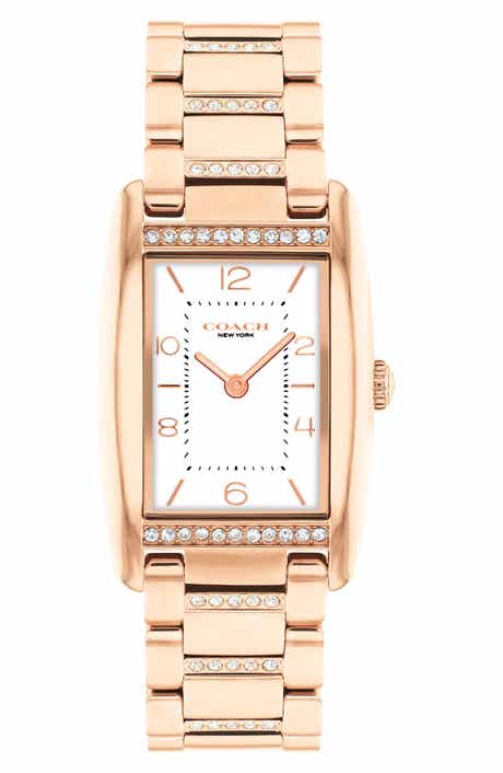 COACH Reese Crystal Rectangular Bracelet Watch, 24mm