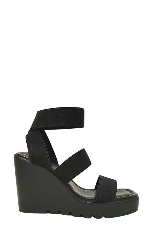 Ninety Union Paige Elastic Strap Wedge Sandal In Black