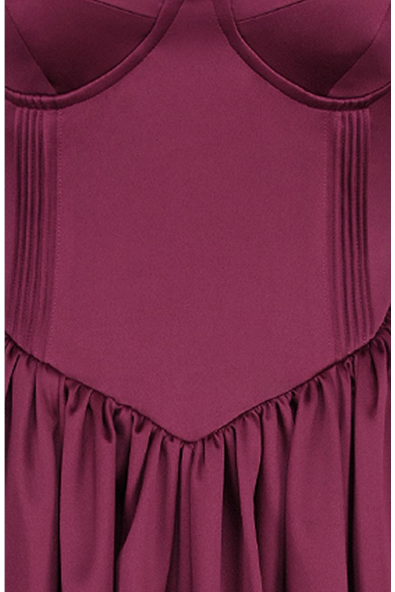 Coco Strapless Corset Midi Dress, Alternate, color, BEET RED