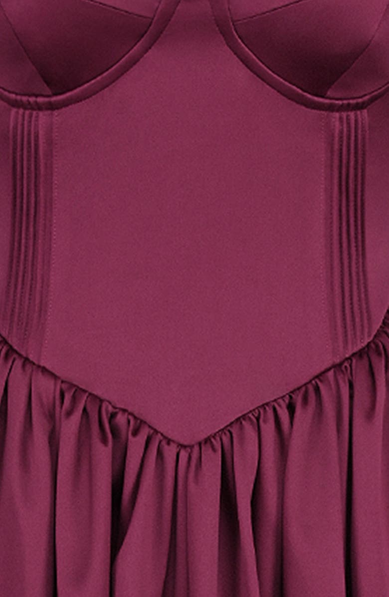 HOUSE OF CB Coco Strapless Corset Midi Dress, Alternate, color, Beet Red
