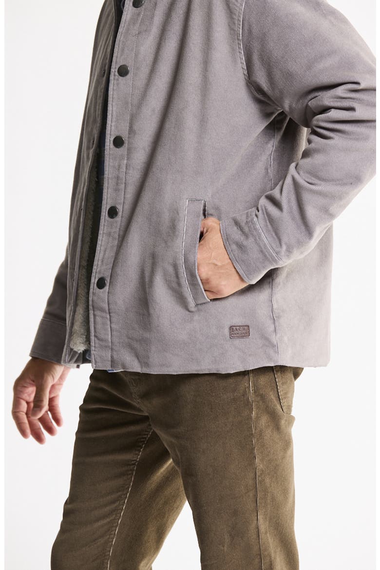 Fleece Lined Corduroy Shirt Jacket, Alternate, color, LIGHT GREY