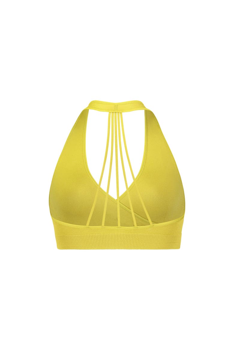 Hug Strappy Halter Sports Bralette, Alternate, color, Golden Olive