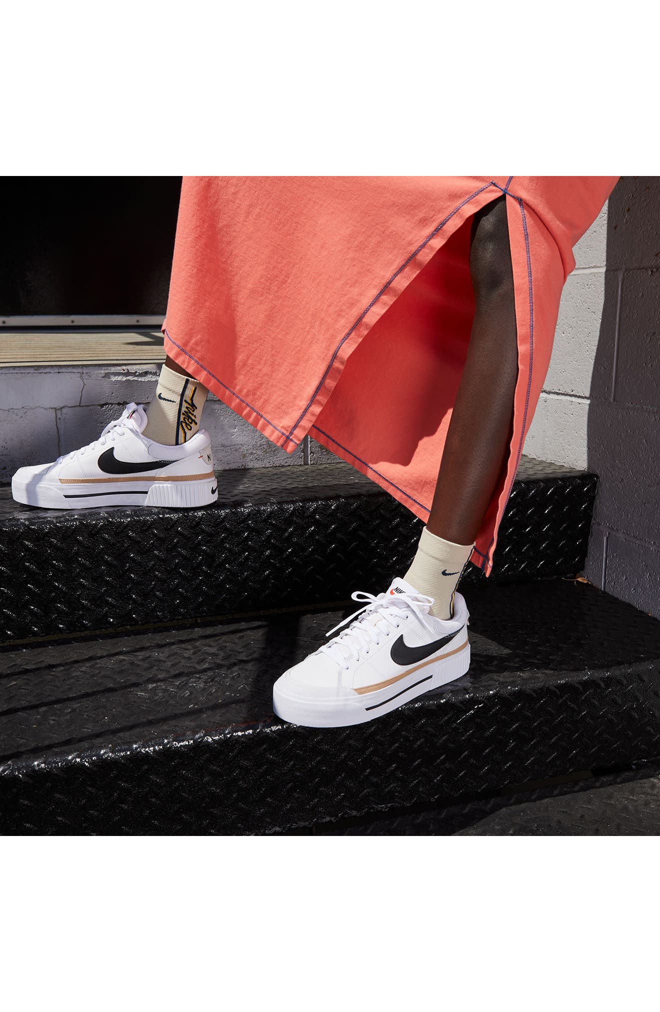 Nike Court Legacy Lift Platform Sneaker, Alternate, color, 100 White/Black