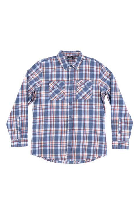 Plaid Flannel Button-Up Shirt
