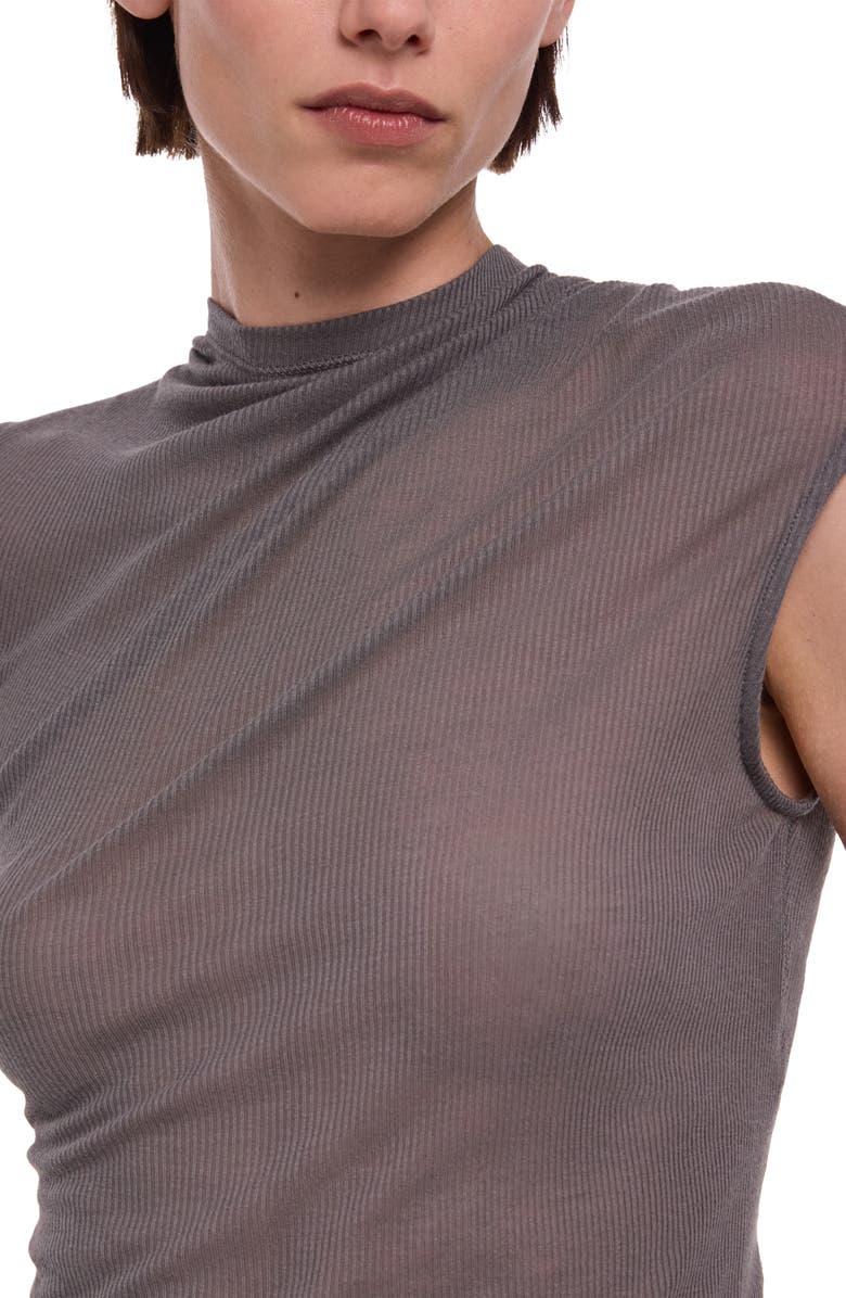 Helmut Lang Twist Sheer Tank, Alternate, color, Dark Grey