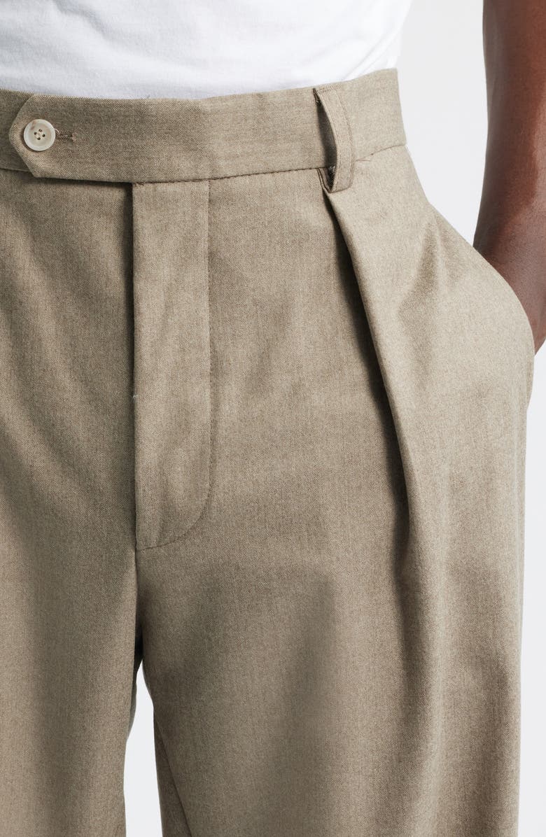 BOSS x Beckham Pleated Tan Wool Trousers, Alternate, color, Medium Beige