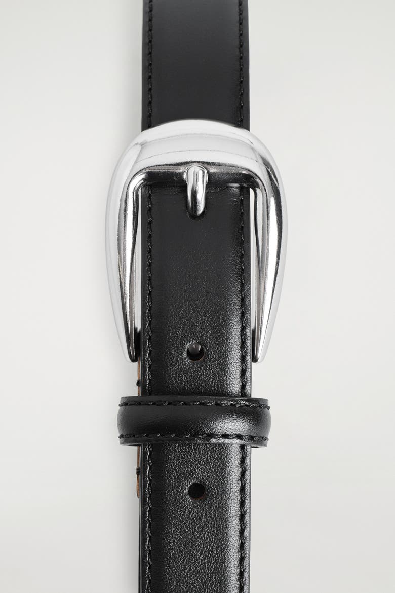 Leather Western Belt, Alternate, color, BLACK / SILVER