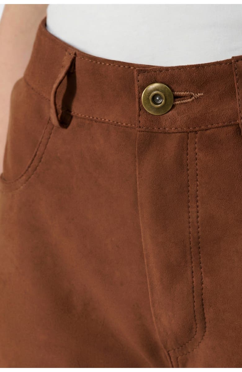 FURNIQ UK Suede Trousers, Alternate, color, Chestnut