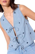 Friends Like These Embroidered Chambray Vest
