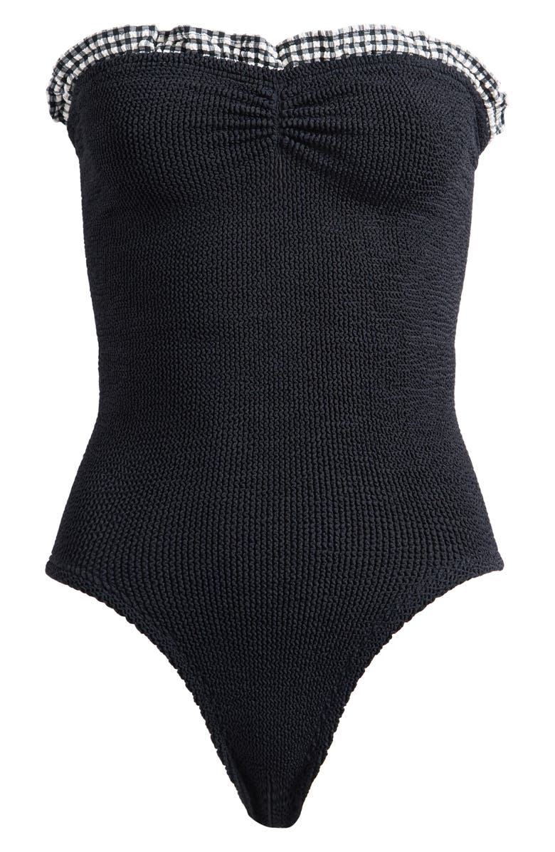 Hunza G Dolly Strapless Seersucker One-Piece Swimsuit, Alternate, color,