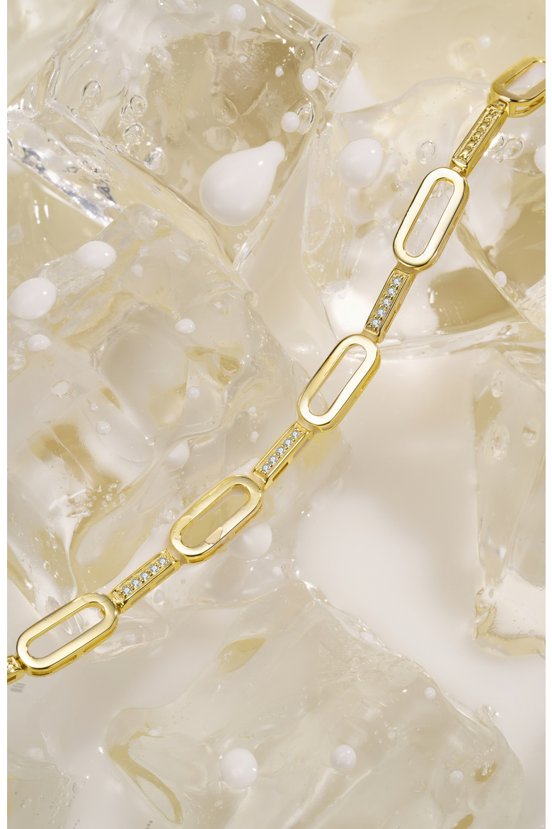 Unchain Diamond Bracelet |  15 natural diamonds | 925 Sterling Silver | Bracelet on Chain | 6.1 - 6.5 - 6.9 in | Yellow 18k-Gold Plated, Alternate, color, Yellow 18k Gold Plated