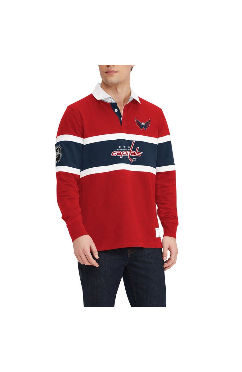 Tommy Hilfiger Men's Tommy Hilfiger Red Washington Capitals Martin Rugby Long Sleeve T-Shirt, Main, color,