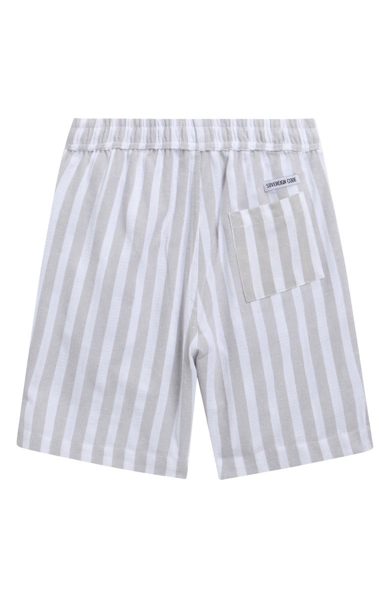Sovereign Code Kids' Passport Stripe Shorts, Alternate, color, Light Grey / Pedro Stripe