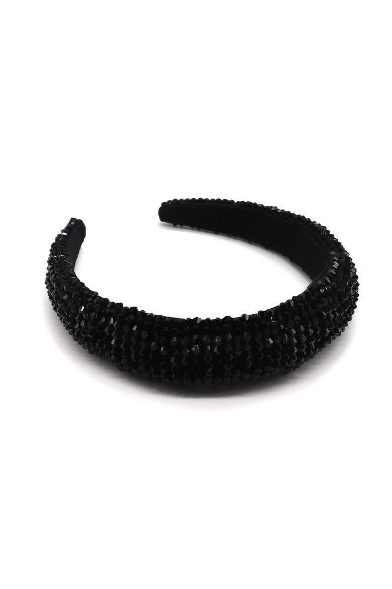 Tasha Beaded Headband, Main, color, BLACK