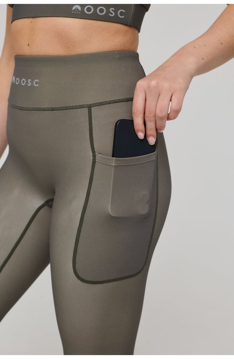 OOSC Infinite High Waisted Leggings - Khaki, Alternate, color, Khaki