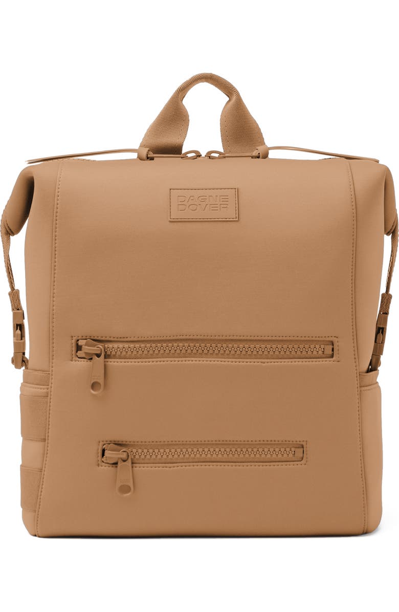 Dagne Dover Indi Large Water Resistant Scuba Knit Diaper Backpack, Main, color, Camel
