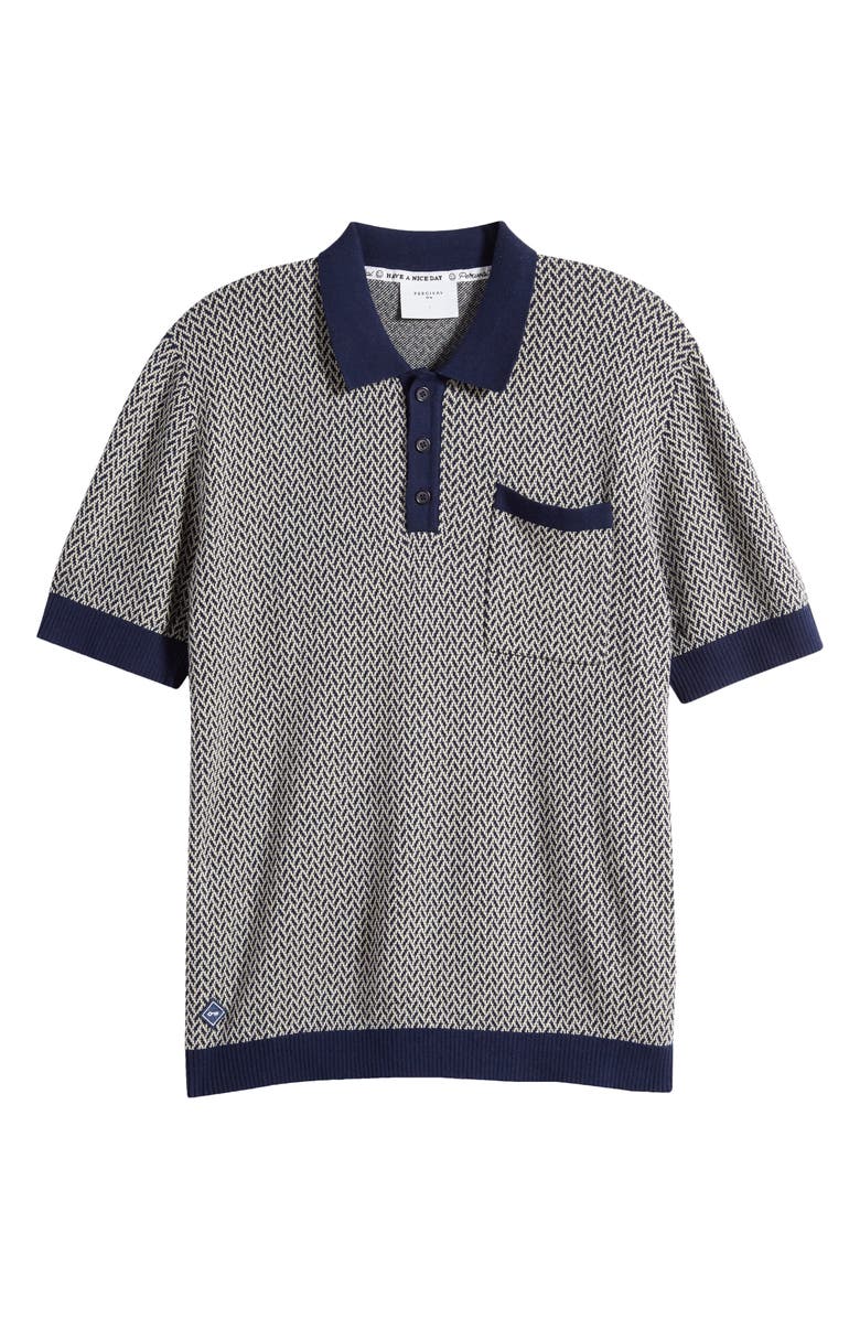 Percival Casa Martini Geo Jacquard Polo Sweater, Alternate, color, 