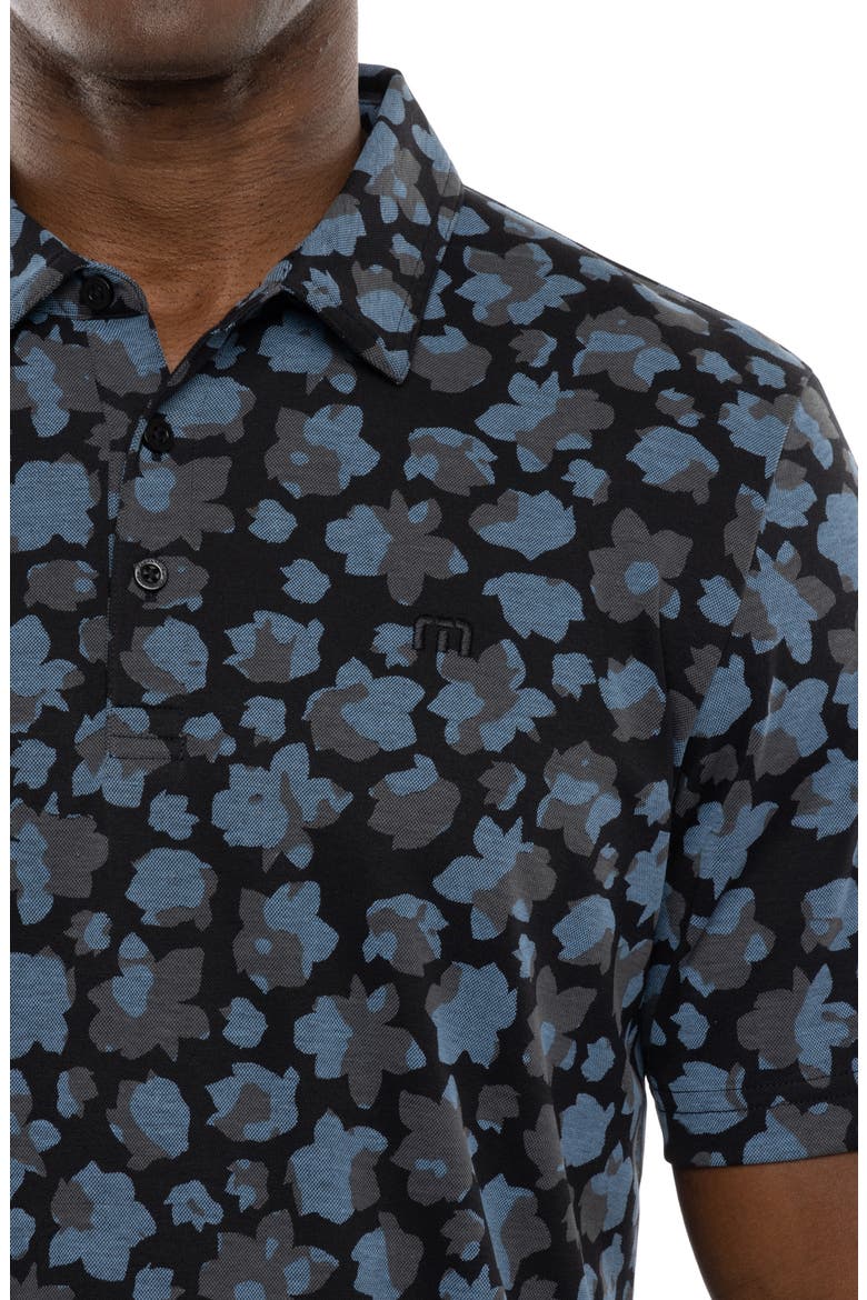 By The Wharf Floral Print Polo, Alternate, color, BLACK