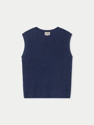 Gobi Cashmere Ajour Knit Crewneck Cashmere Vest
