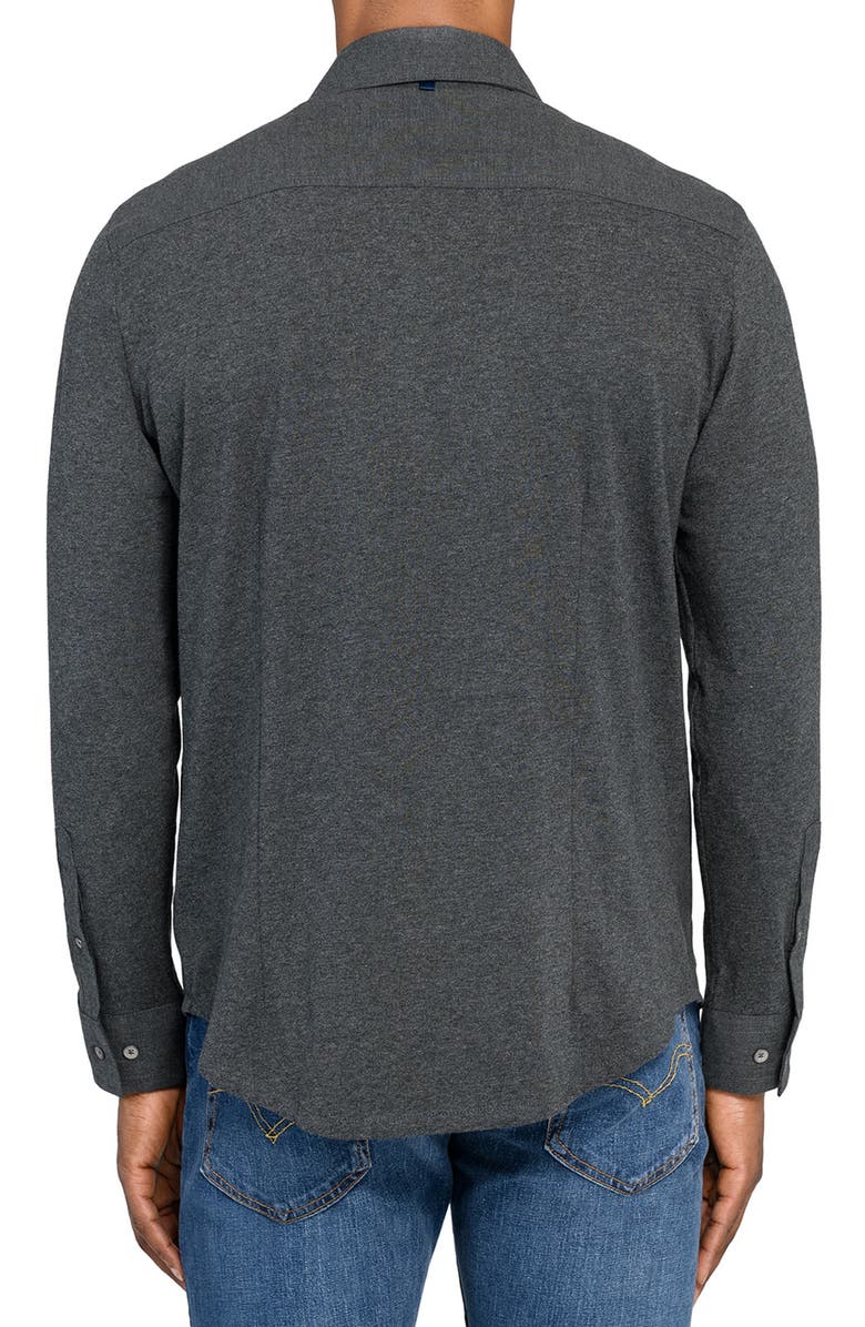 W.R.K Reworked Slim Fit Heathered Charcoal Grey Cotton Button-Up Shirt, Alternate, color, Charcoal