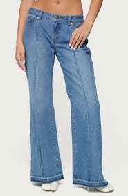 EDIKTED Nerissa Low Rise Flare Jeans