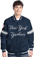 STARTER Men's Starter  Navy New York Yankees Scout Full-Snap Varsity Jacket