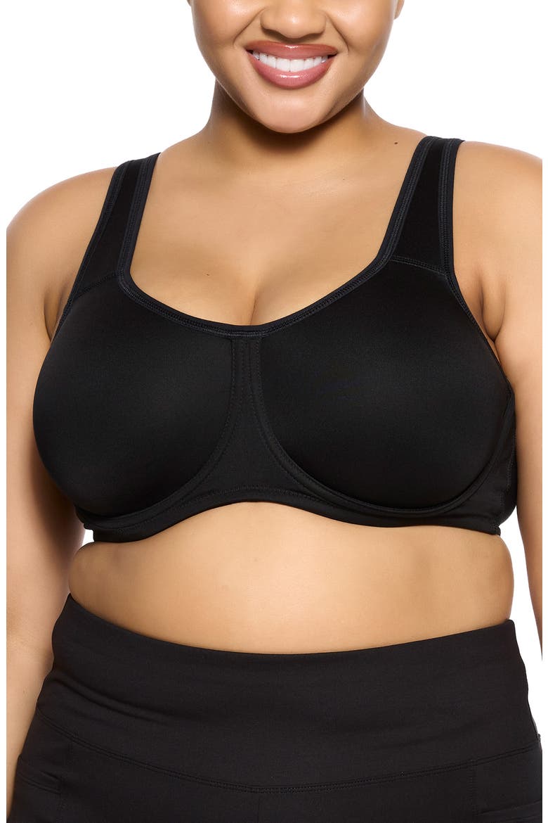 Body-X Underwire Sport Bra, Main, color, BLACK