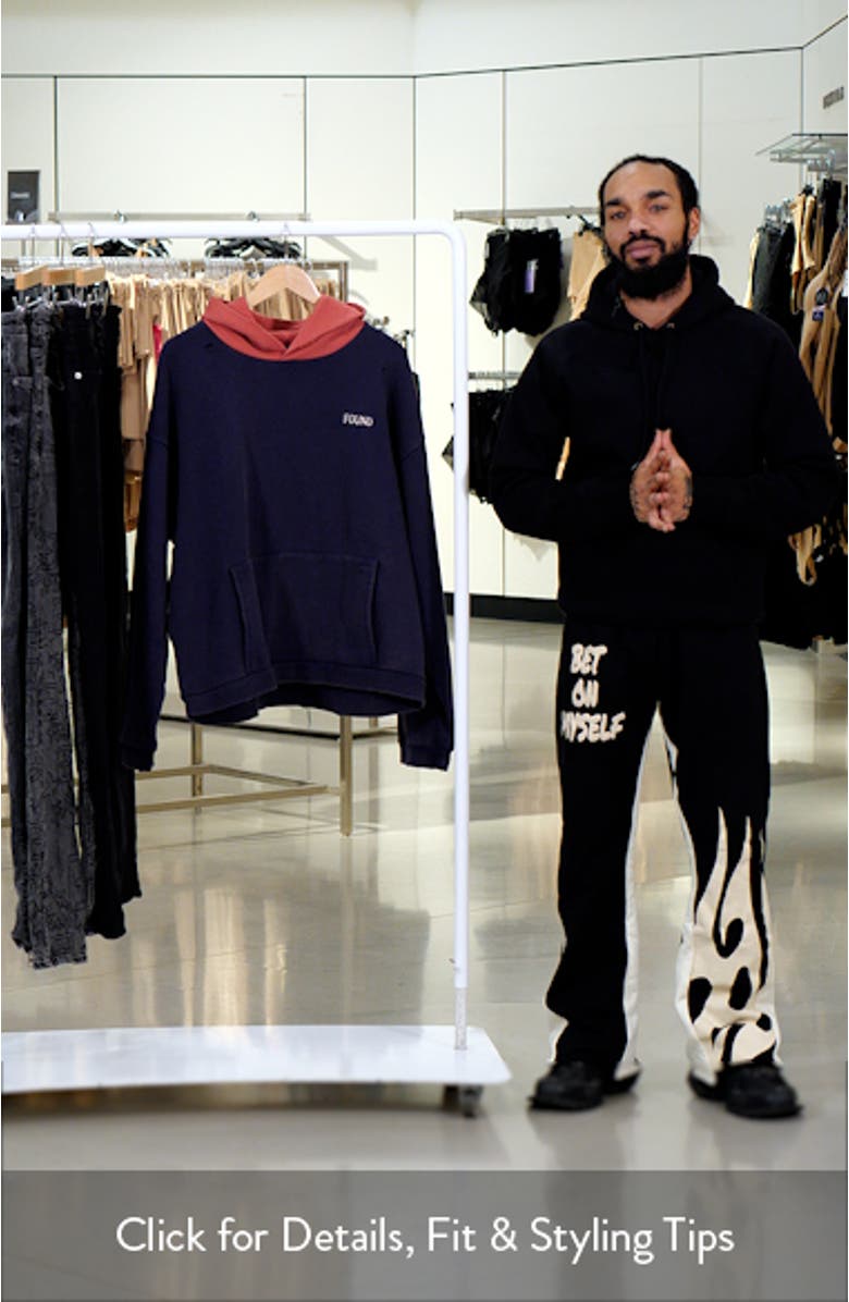 Distressed Logo Print Cotton Hoodie, sales video thumbnail