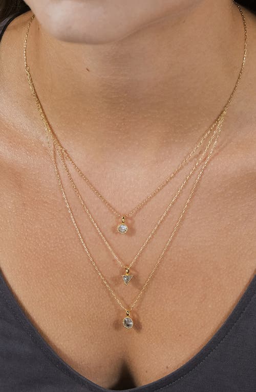 Sterling Forever Gia Cubic Zirconia Layered Pendant Necklace In Gold