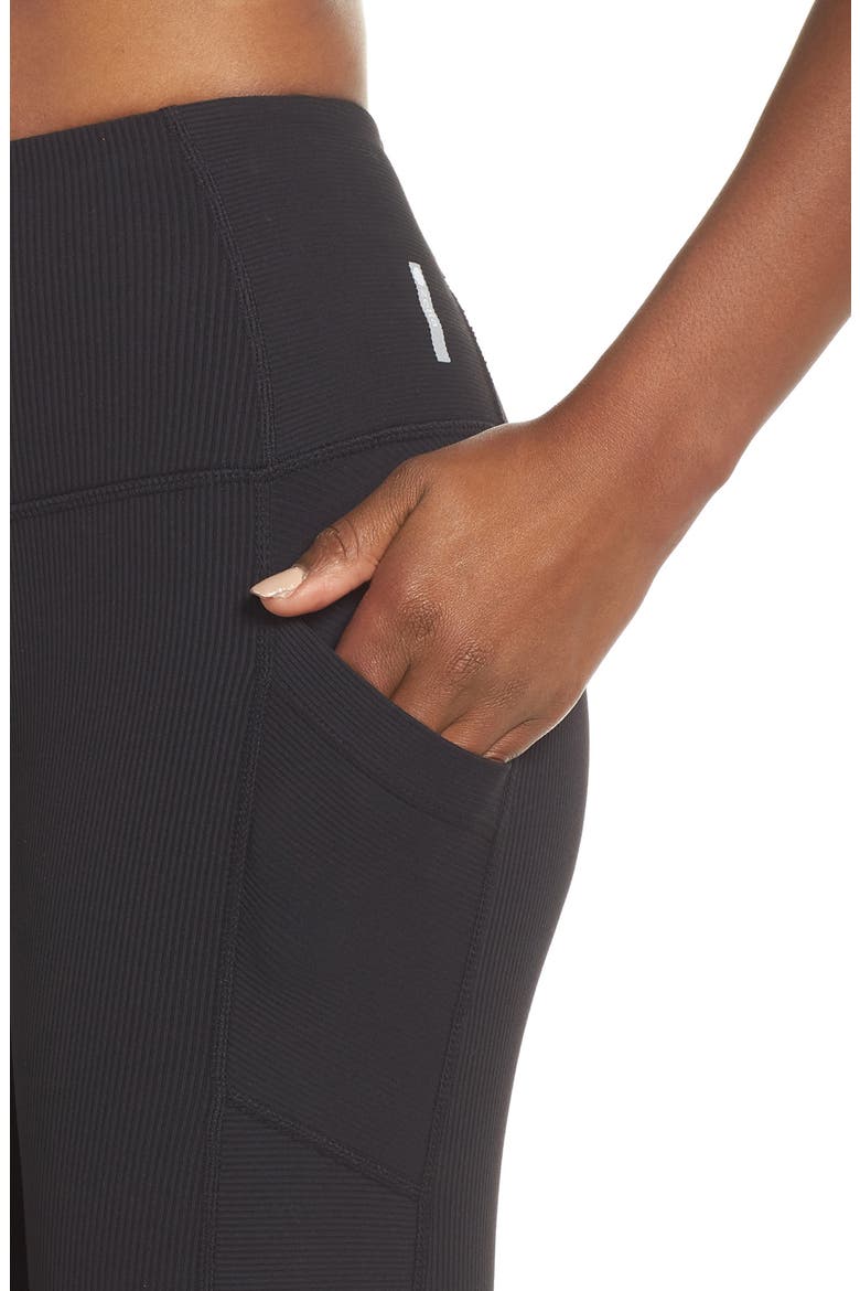 Divine High Waist Rib Leggings, Alternate, color, BLACK