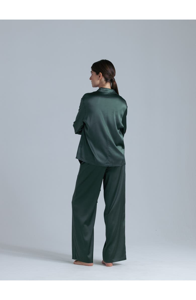 Alas Silk Long Sleeve Shirt, Alternate, color, Rich Green