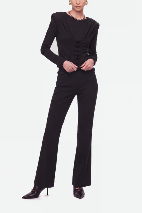 Draped Long Sleeve Blouse