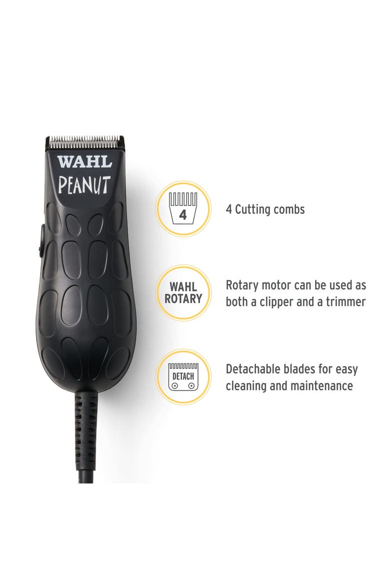 Peanut - Professional Beard Trimmer and Hair Clipper Kit - Adjustable Hair Cutting Tool with 4 Guide Combs, Alternate, color, Black