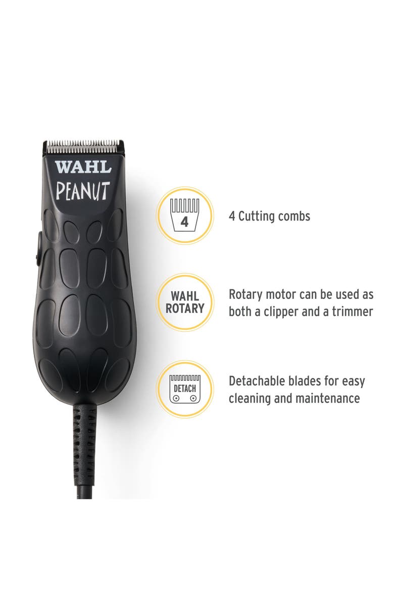 Wahl Professional Peanut - Professional Beard Trimmer and Hair Clipper Kit - Adjustable Hair Cutting Tool with 4 Guide Combs, Alternate, color, Black